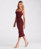 Stunning Silhouette Lace-Up Bodycon Midi Dress creates spring wedding guest dress with stylish details, the perfect midi dress for graduation, or for a cocktail party look in the latest midi-length trends for 2024!