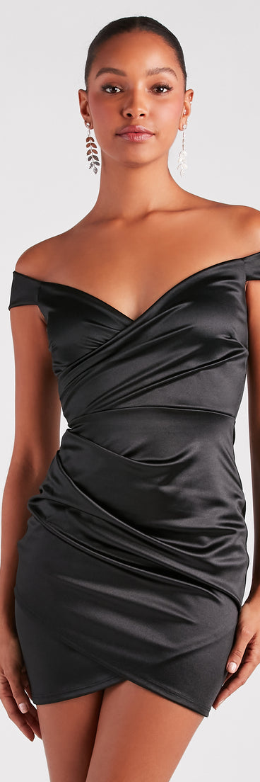 Allure Them All Satin Wrap Mini Dress
