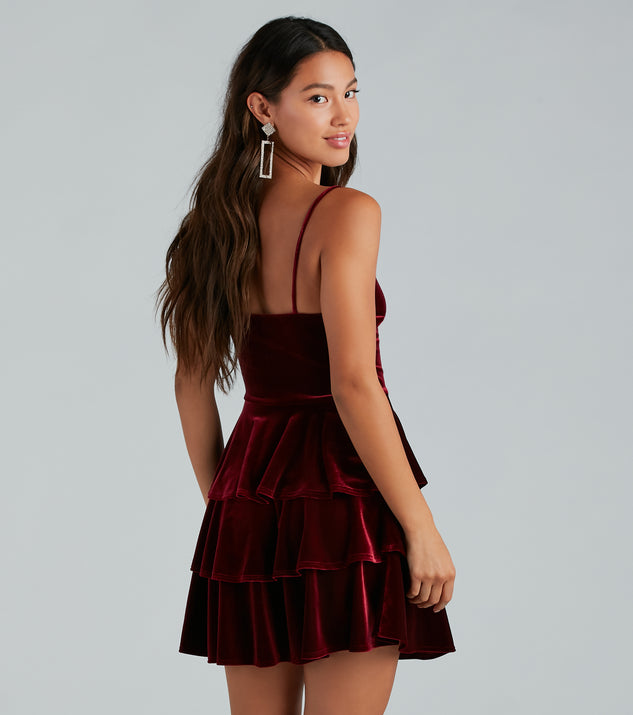 Sashay Away Velvet Ruffle Skater Dress | Windsor
