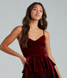 Sashay Away Velvet Ruffle Skater Dress