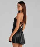 Be Your Sweetheart Satin Lace-Up Skater Dress