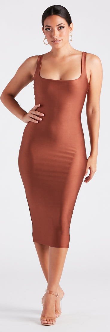 Desirable Shine Tank Midi Dress creates the perfect summer wedding guest dress or cocktail party dresss with stylish details in the latest trends for 2023!