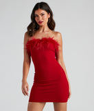 Daring Diva Marabou Feather Crepe Dress
