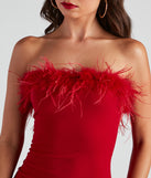 Daring Diva Marabou Feather Crepe Dress