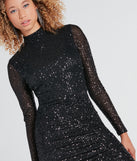 Dazzling Starlet Sequin Long Sleeve Mini Dress
