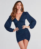 City Glamour Glitter Tie-Back Mini Dress