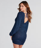 City Glamour Glitter Tie-Back Mini Dress