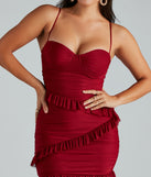 Flirty Girl Energy Mesh Ruffle Bodycon Dress