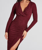 Glow Goals Glitter Long Sleeve Midi Dress