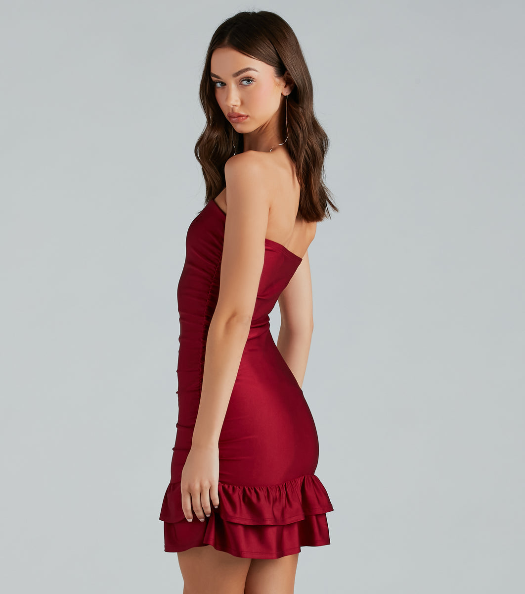 Such A Flirt Ruffled Bodycon Mini Dress & Windsor