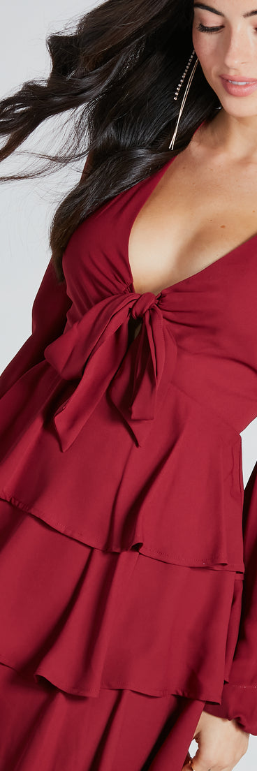 Sweet Sensation Chiffon Ruffle Skater Dress with on-trend details provides a stylish start to creating your graduation outfit for the 2024 Commencement or grad party!