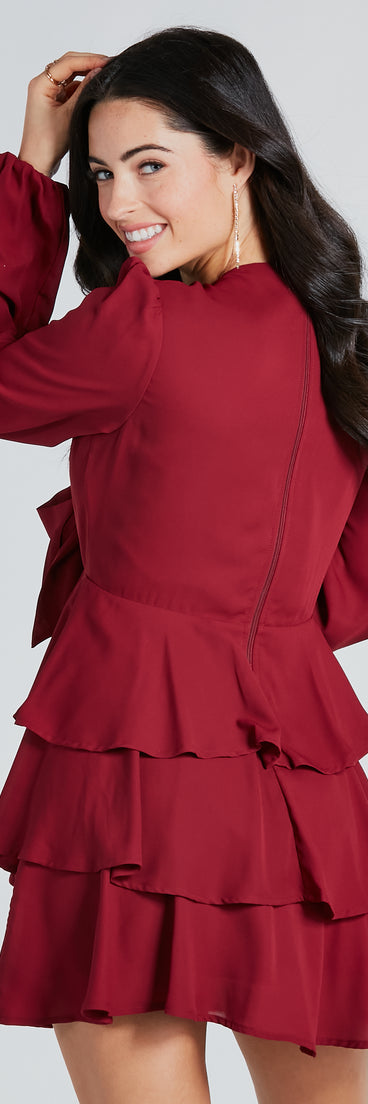 Sweet Sensation Chiffon Ruffle Skater Dress with on-trend details provides a stylish start to creating your graduation outfit for the 2024 Commencement or grad party!