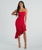 Timeless Allure Cowl Neck Mesh Ruffle Midi Dress creates spring wedding guest dress with stylish details, the perfect midi dress for graduation, or for a cocktail party look in the latest midi-length trends for 2024!