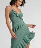 Iconic Flair Ruffled Asymmetrical Midi Dress
