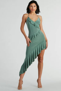 add some flair ruffle detail midi dress Windsor Add Some Flair Ruffle Detail Midi Dress