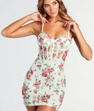Simply Irresistible Floral Lace Corset Mini Dress