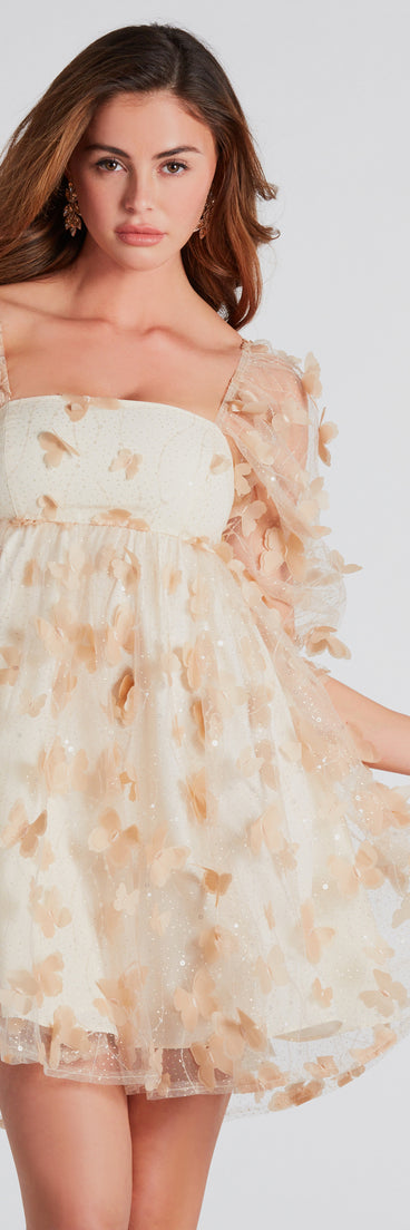Butterfly Princess Square Neck Babydoll Dress