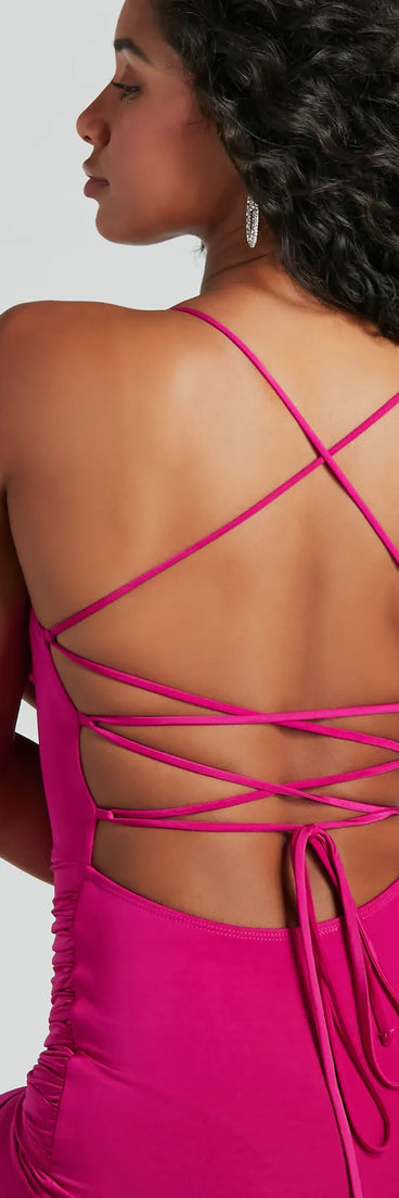 Impressive Chic Lace-Up Midi Dress