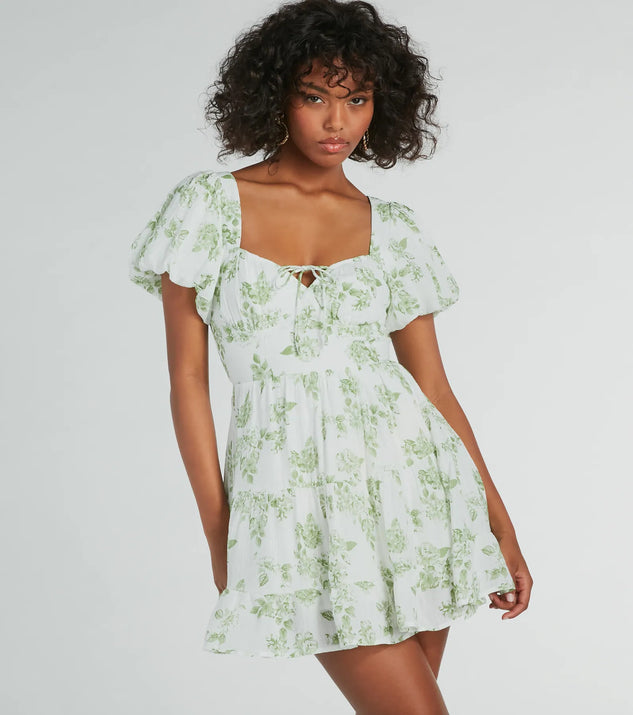 Vineyard Gal Floral Woven Skater Dress