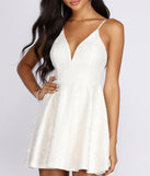 Pearl Finish Lace Skater Dress is the perfect Homecoming look pick with on-trend details to make the 2023 HOCO dance your most memorable event yet!