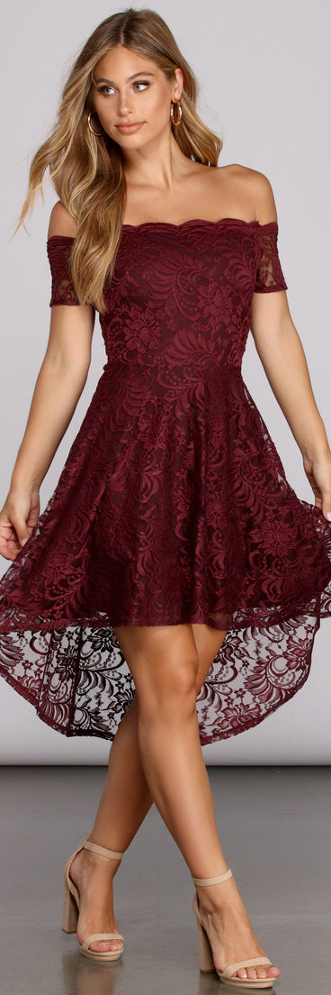 Nights Out Off Shoulder Dress is the perfect Homecoming look pick with on-trend details to make the 2023 HOCO dance your most memorable event yet!