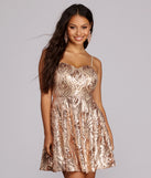 Sequin Shine Skater Dress is the perfect Homecoming look pick with on-trend details to make the 2023 HOCO dance your most memorable event yet!