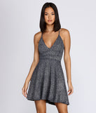 Shine Bright Skater Dress is a stunning choice for a bridesmaid dress or maid of honor dress, and to feel beautiful at Homecoming 2023, fall or winter weddings, formals, & military balls!