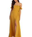 What's Up Buttercup Maxi Dress is a stunning choice for a bridesmaid dress or maid of honor dress, and to feel beautiful at Homecoming 2023, fall or winter weddings, formals, & military balls!