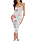 Floral Day Dream Midi Dress creates the perfect spring wedding guest dress or cocktail attire with stylish details in the latest trends for 2023!
