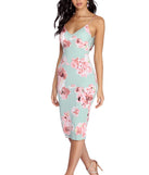Floral Day Dream Midi Dress creates the perfect spring wedding guest dress or cocktail attire with stylish details in the latest trends for 2023!