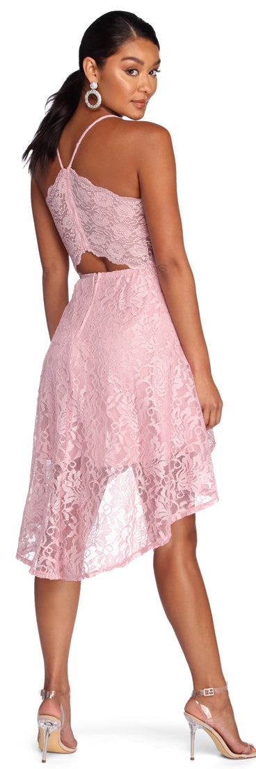 Aura Lace High Low Skater Dress