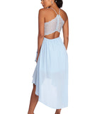 Skye Chiffon High Low Skater Dress is a stunning choice for a bridesmaid dress or maid of honor dress, and to feel beautiful at Homecoming 2023, fall or winter weddings, formals, & military balls!