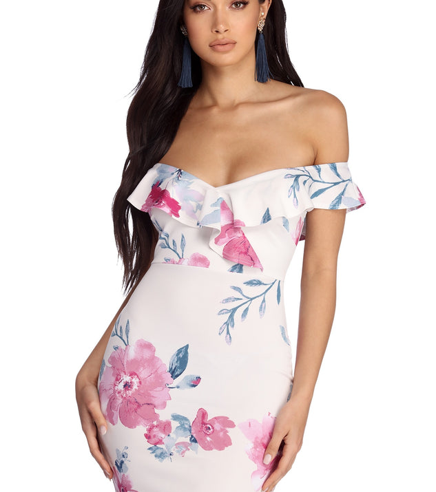Ruffled Floral Mini Dress
