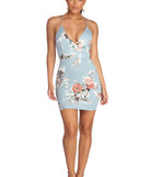 Fab In Floral Lace Back Mini Dress