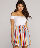 Color Wheel Striped Mini Dress