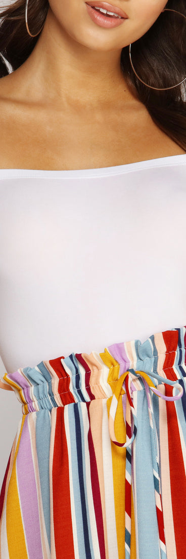 Color Wheel Striped Mini Dress