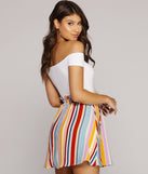 Color Wheel Striped Mini Dress
