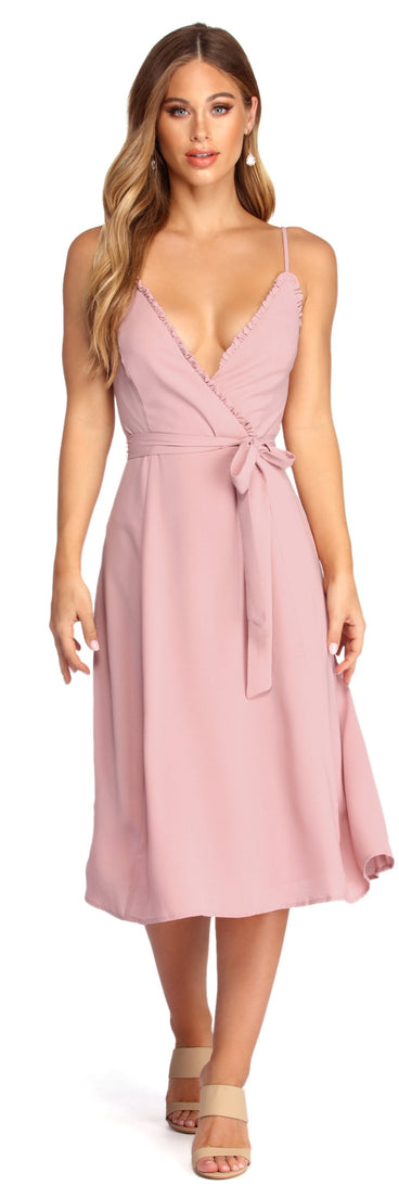 Flirty In Ruffles Midi Dress