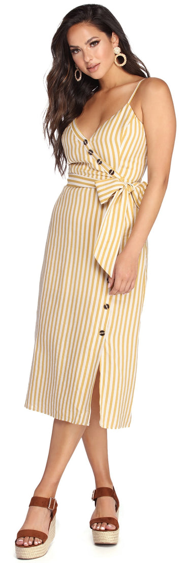 Striped With Style Midi Dress