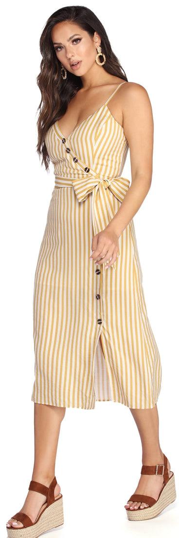 Striped With Style Midi Dress