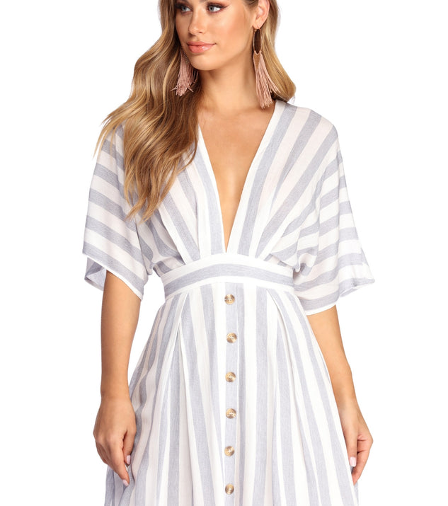 Buttoned Up In Stripes Dress