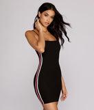 You’ll make a statement in Vixen Side Stripe Mini Dress as an NYE club dress, a tight dress for holiday parties, sexy clubwear, or a sultry bodycon dress for that fitted silhouette.