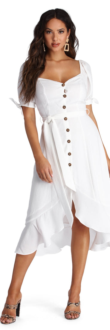 Button Like You Midi Dress