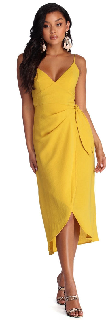 Ladies Who Brunch Wrap Midi Dress
