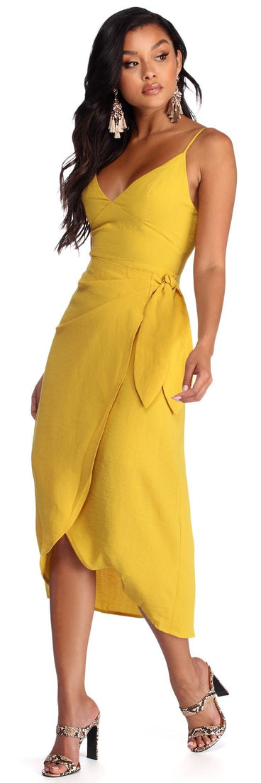 Ladies Who Brunch Wrap Midi Dress