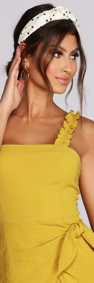 Charming In Ruffles Wrap Dress