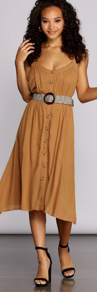 Beautifully Buttoned Midi Dress