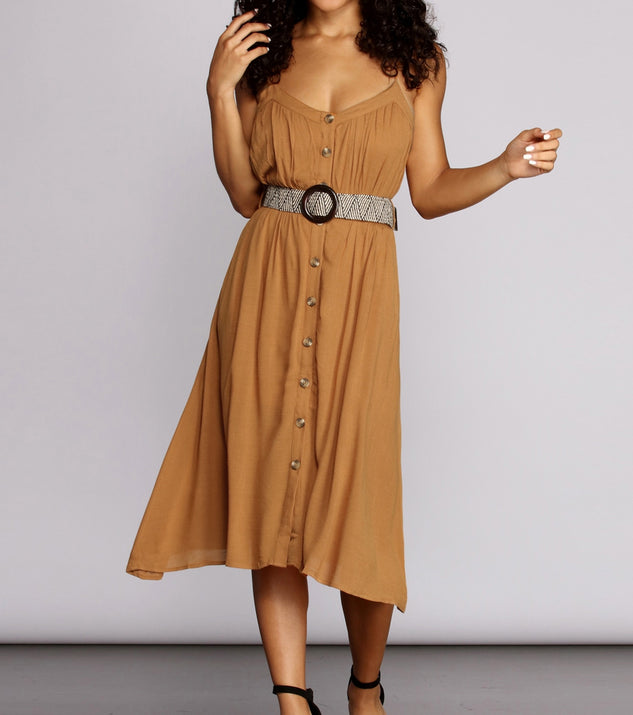 Beautifully Buttoned Midi Dress