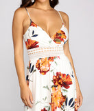 Fab Florals Crochet Waist Maxi Dress creates the perfect spring wedding guest dress or cocktail attire with stylish details in the latest trends for 2023!