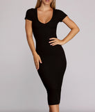 You’ll make a statement in Casual Chic Midi Dress as an NYE club dress, a tight dress for holiday parties, sexy clubwear, or a sultry bodycon dress for that fitted silhouette.